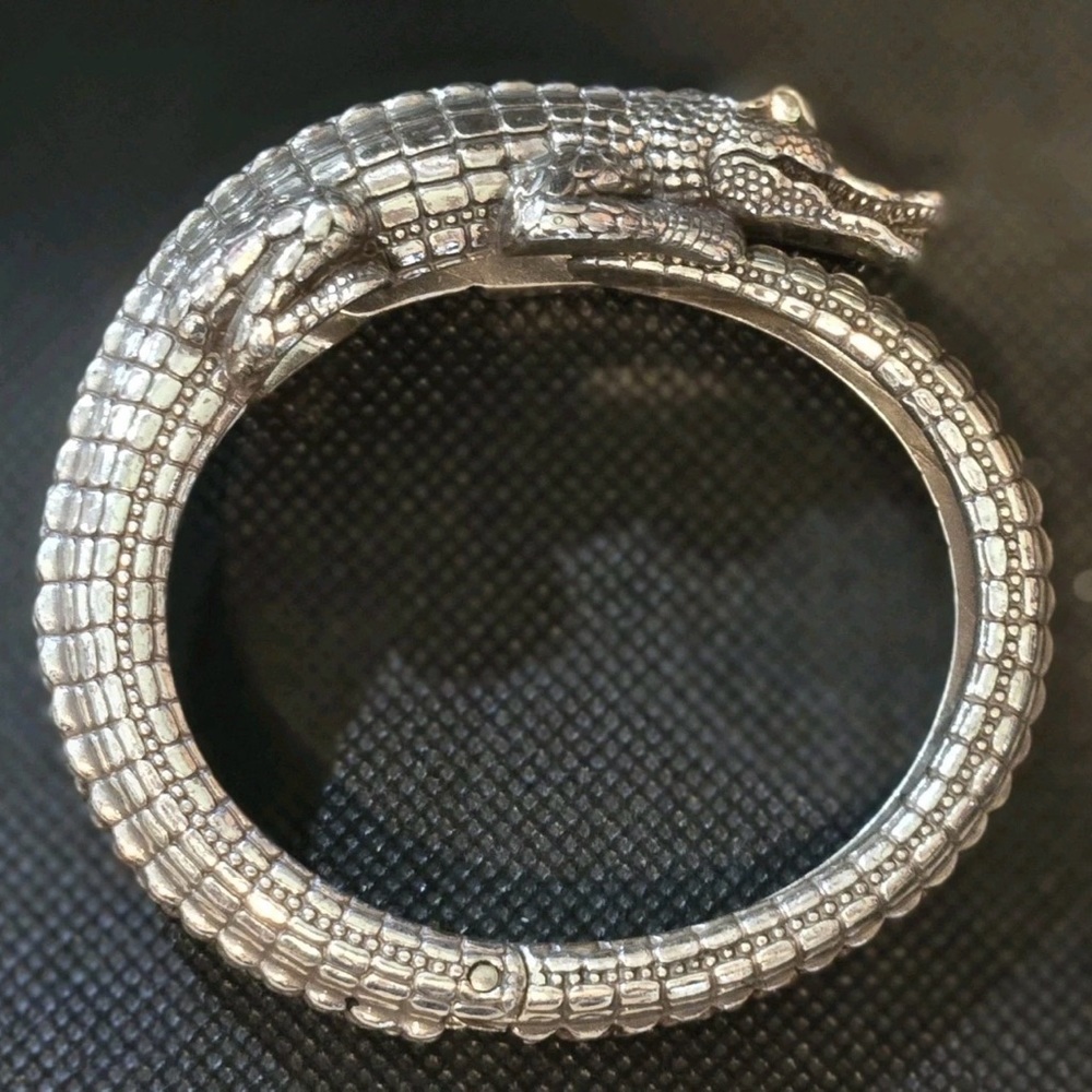 Brighton Silver Alligator Rhinestone Bracelet - Picture 7 of 9
